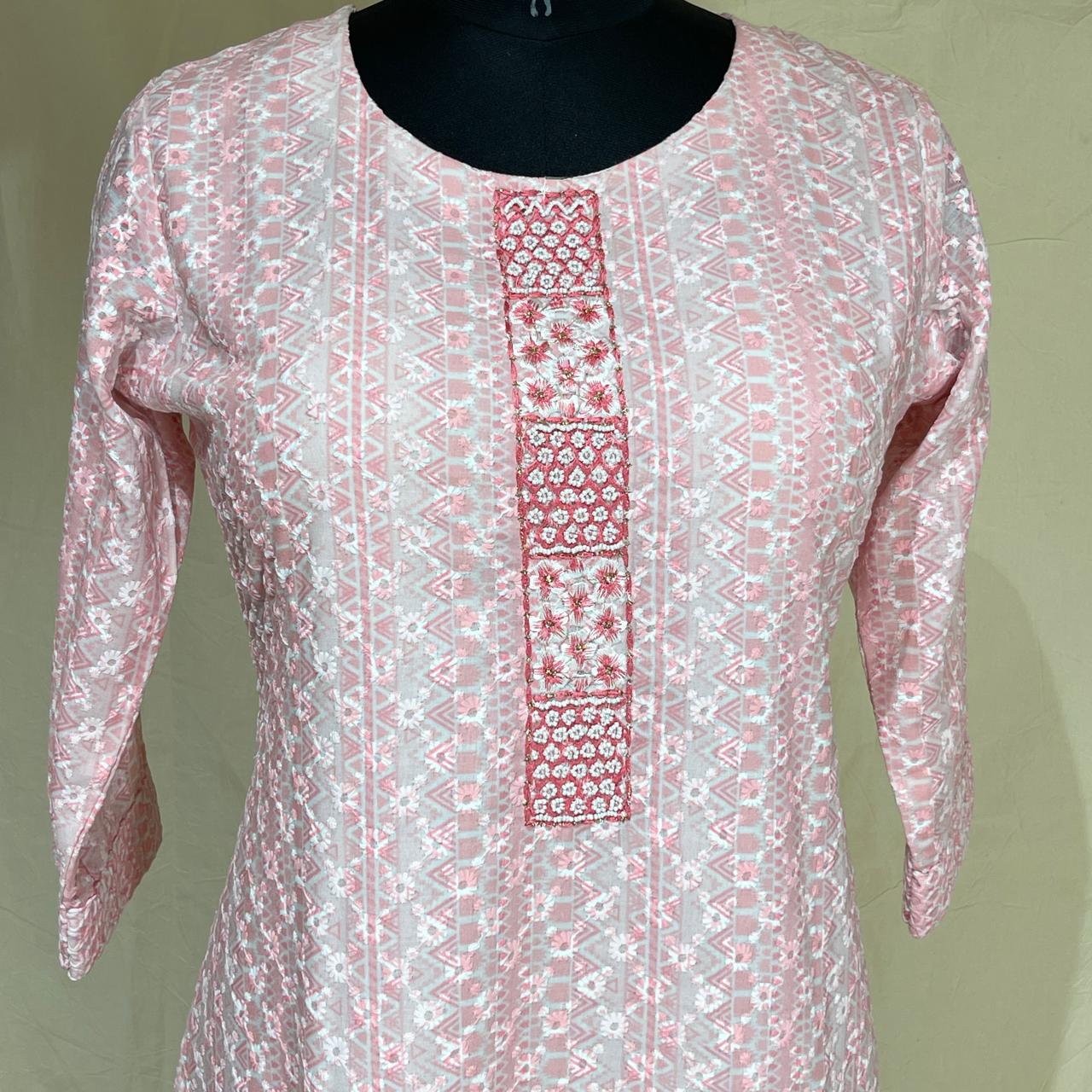 Shree Shanti Selection - Pink Chikankari Kurti